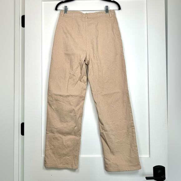 Aritzia Wilfred Free Modern Utility High Rise Straight Leg Tan Pants Size 4 - Picture 4 of 9